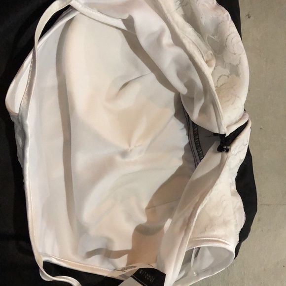 Black Satin and White Lace Cocktail Dress - Picture 6 of 10